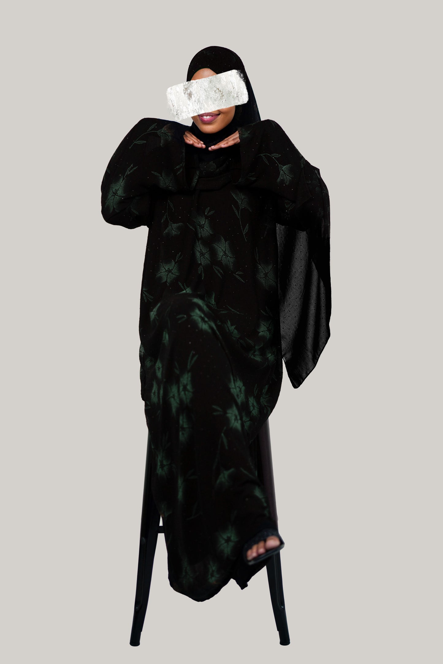 Blossom Closed Abaya - Blue, Gold, Pink, Green