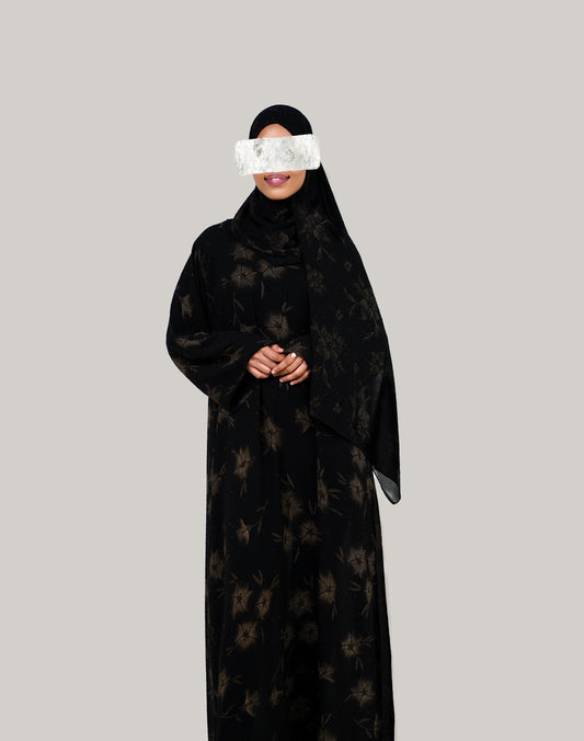Blossom Closed Abaya - Blue, Gold, Pink, Green