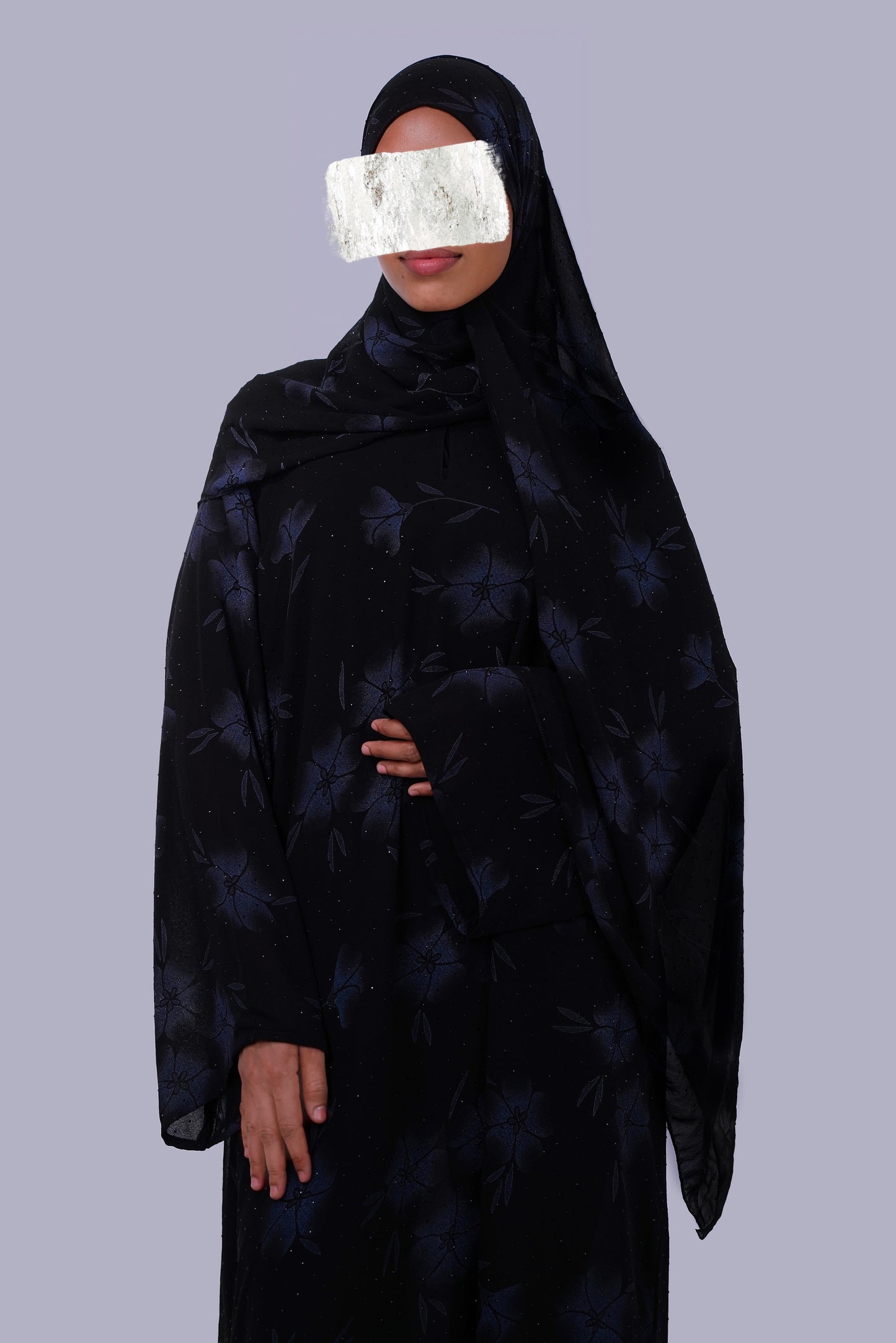 Blossom Closed Abaya - Blue, Gold, Pink, Green