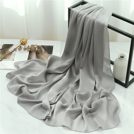 Satin Crinkle Hijab in Cloud