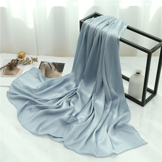 Satin Crinkle Hijab in Dust Blue