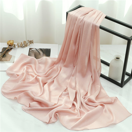 Satin Crinkle Hijab in Pink