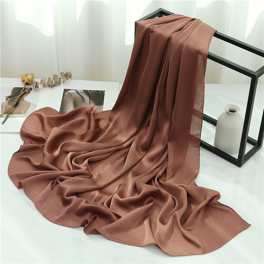 Satin Crinkle Hijab in Copper