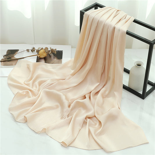 Satin Crinkle Hijab in Champagne Gold