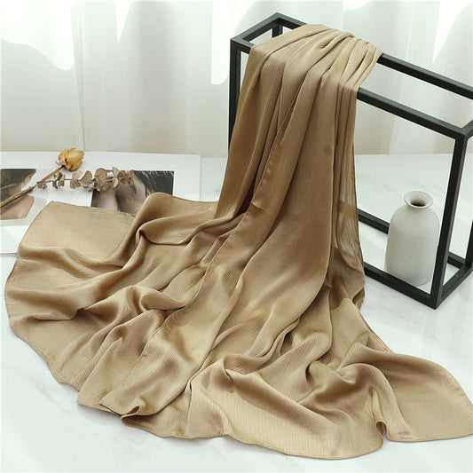 Satin Crinkle Hijab in Antique Gold