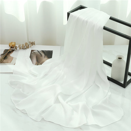 Satin Crinkle Hijab in White