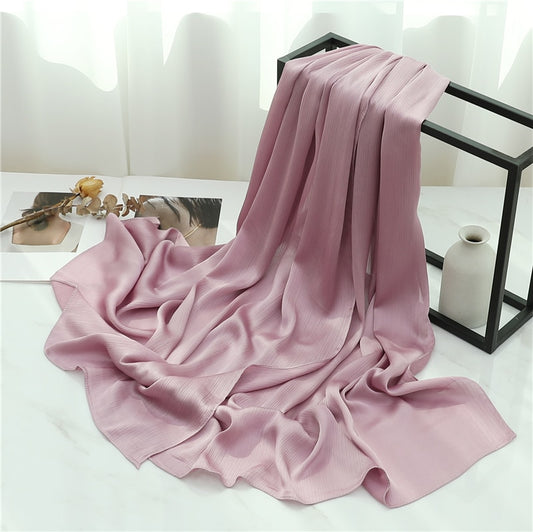 Satin Crinkle Hijab in Rose Pink