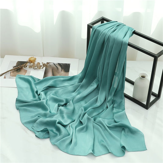 Satin Crinkle Hijab in Mint