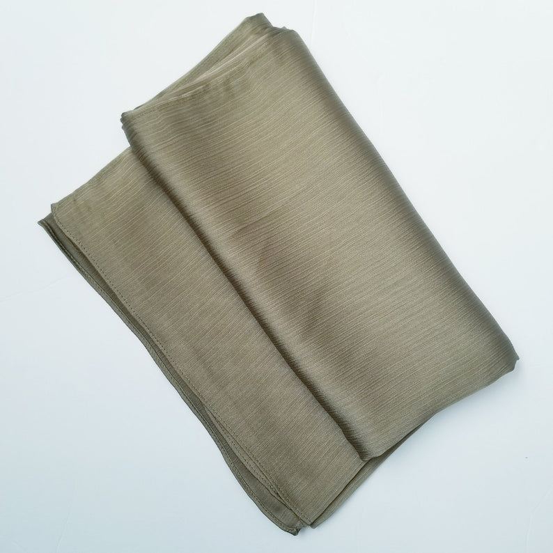 Satin Crinkle Hijab in Olive Green
