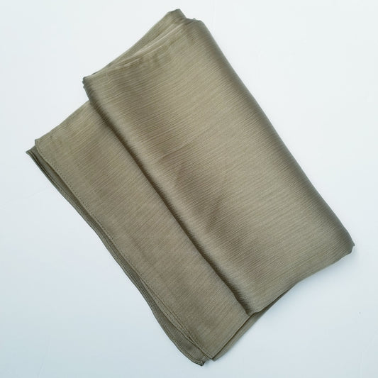 Satin Crinkle Hijab in Olive Green